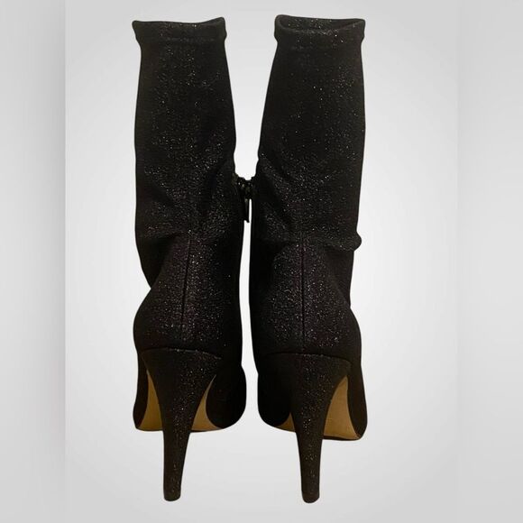 Giampaolo Viozzi ankle boot Luxe metallic black glitter sock boots NWOB size 7.5 - Picture 4 of 10
